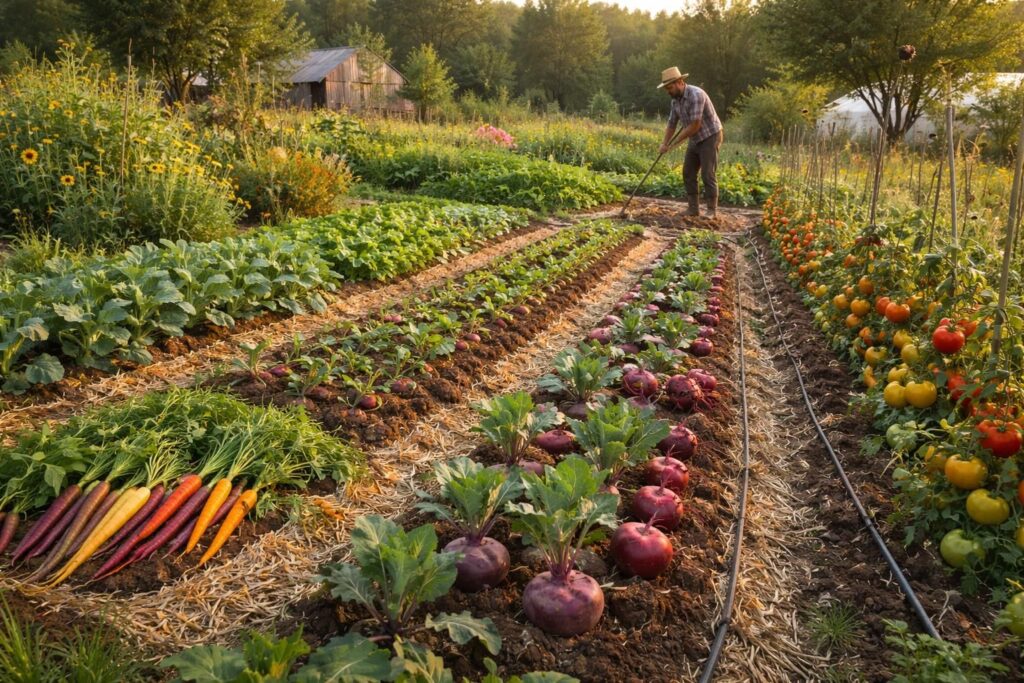 découvrez comment cultiver des légumes anciens en utilisant des techniques naturelles et des rotations de cultures pour une exploitation agricole diversifiée et durable.
