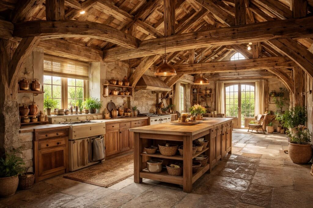 découvrez comment rénover une ferme ancienne en conservant son charme avec une grange aménagée, des poutres restaurées et une cuisine campagnarde authentique pour un intérieur chaleureux et traditionnel.