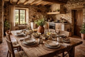 découvrez comment transformer une ferme authentique en un espace chaleureux grâce au carrelage en terre cuite et à la vaisselle maison du monde, alliant charme traditionnel et élégance contemporaine.